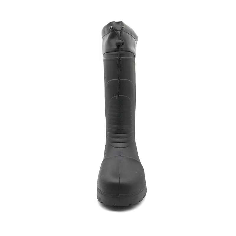 China EB02 Black anti slip waterproof lightweight composite toe EVA safety rain boots manufacturer