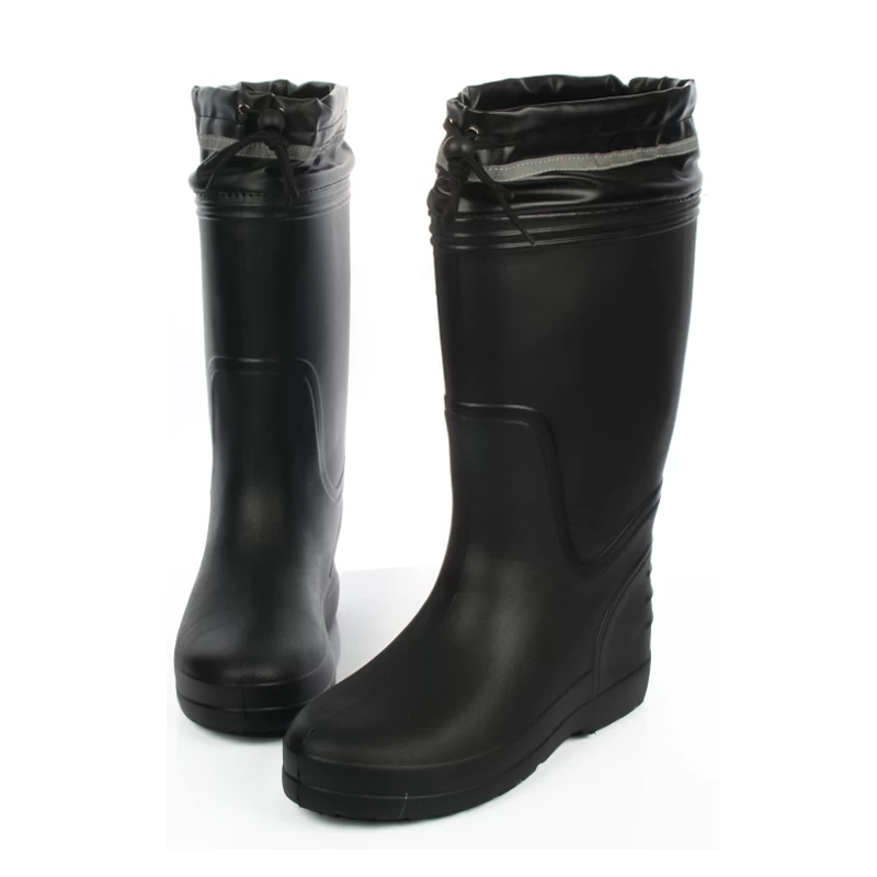 China EB04 black non safety waterproof slip resistant EVA foam rain boots for work manufacturer