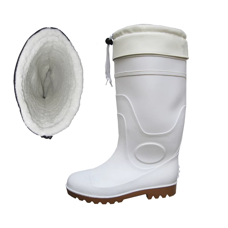 China Keep warm food industry white winter PVC rain boots manufacturer
