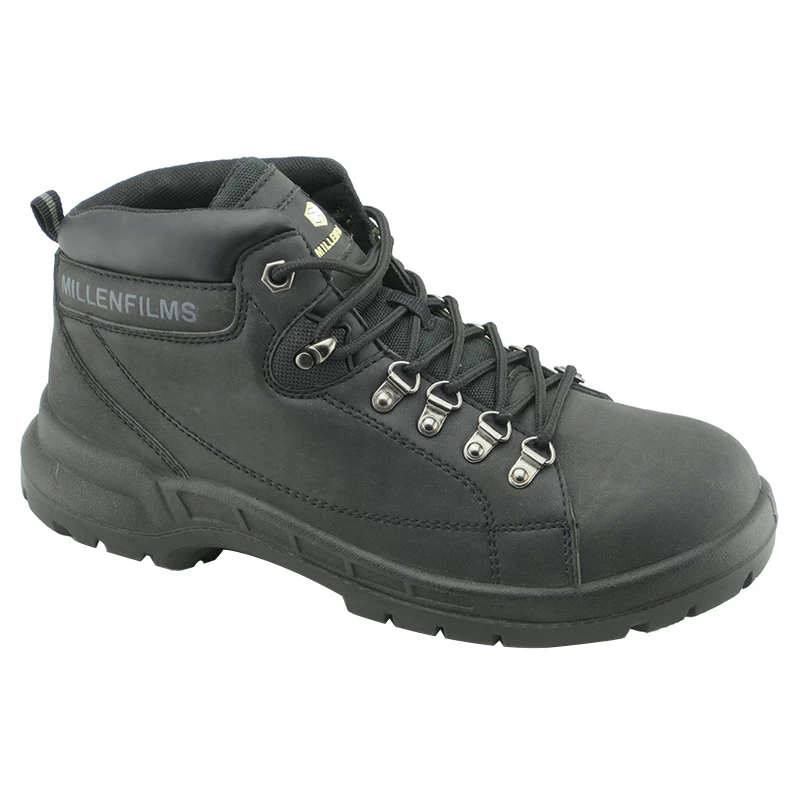 China Miller steel brand PU nubuck leather work safety shoes manufacturer