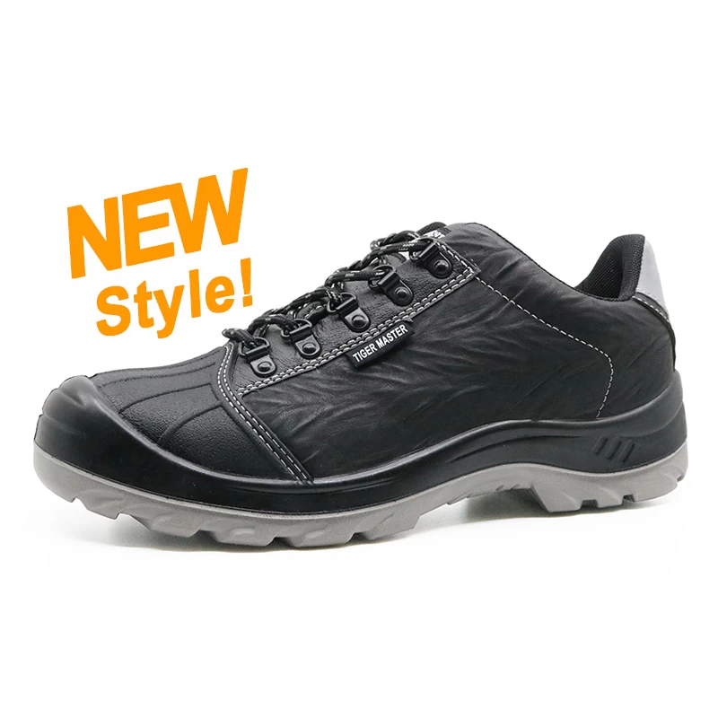 China N0184 Black leather anti static steel toe engineering safety shoes manufacturer