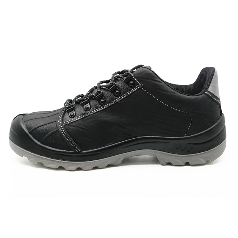 China N0184 Black leather anti static steel toe engineering safety shoes manufacturer