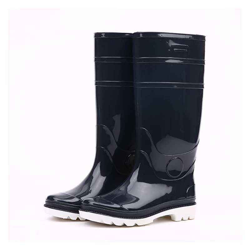 China 103-3 Navy blue shining pvc boots for rain manufacturer