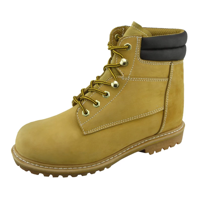 China Nubuck leather rubber sole goodyear welted safety boots manufacturer