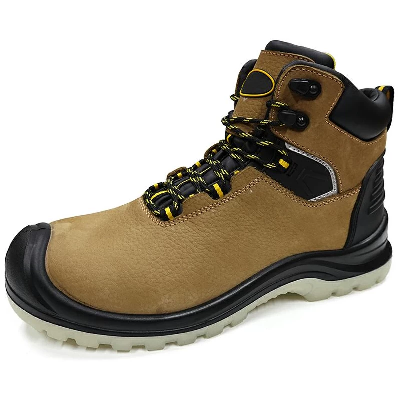 China PR001 abrasion oil resistant anti slip genuine leather safety men boots manufacturer