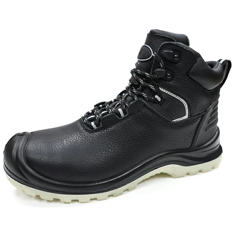 China PR003 Oil proof black leather PU rubber sole oil field safety boots for men manufacturer