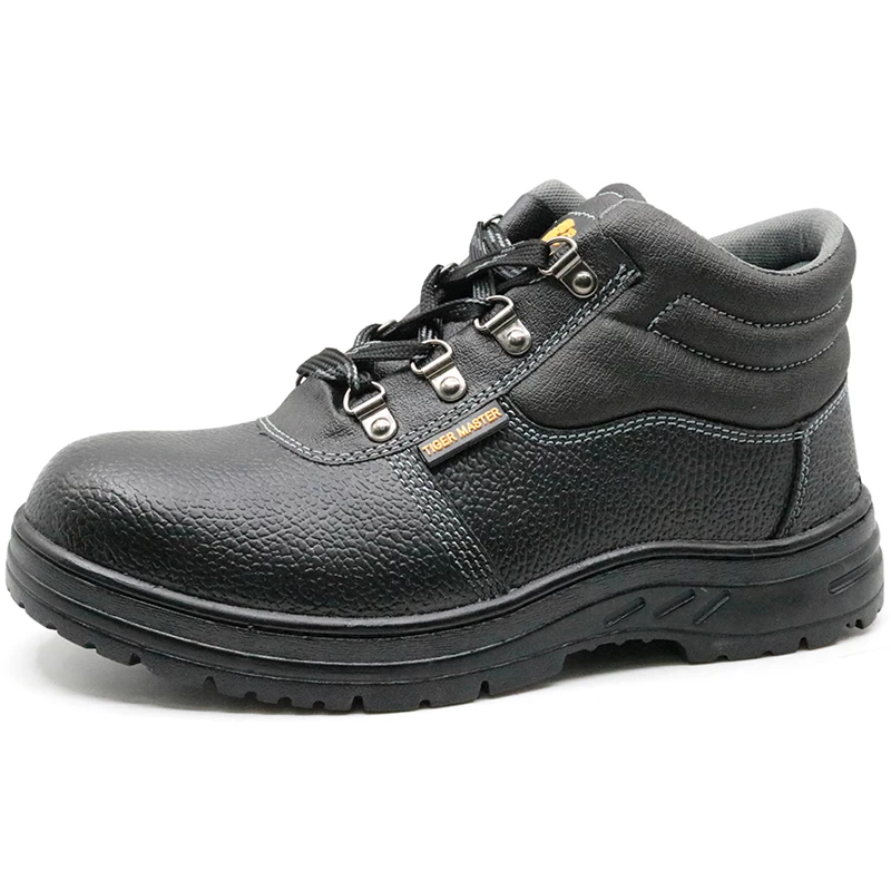 China RB1200 cheap black leather safety work shoes steel toe cap manufacturer