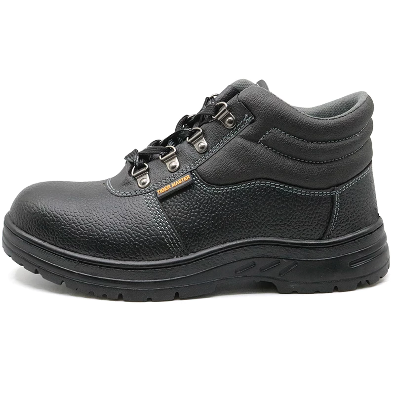China RB1200 cheap black leather safety work shoes steel toe cap manufacturer