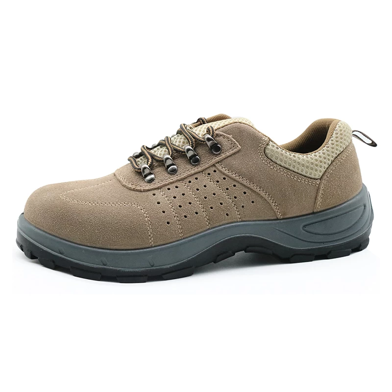 China SD1002 suede leather construction breathable safety shoes wholesales manufacturer