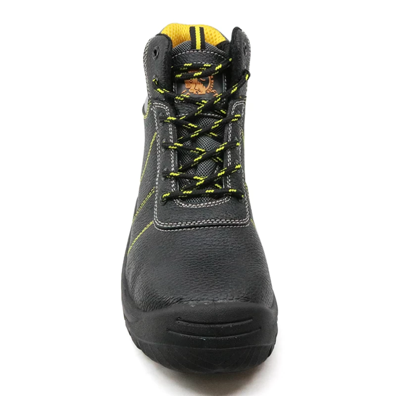 porcelana Zapatos de seguridad con punta de acero de cuero negro antideslizante SD3050 para construcción fabricante