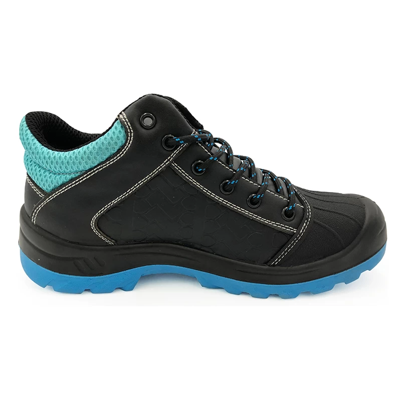 China SJ0188 oil resistant black leather steel toe cap safety shoes on sale manufacturer
