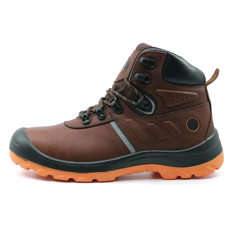 China SJ0195 brown leather safety jogger sole industrial safety boots steel toe manufacturer