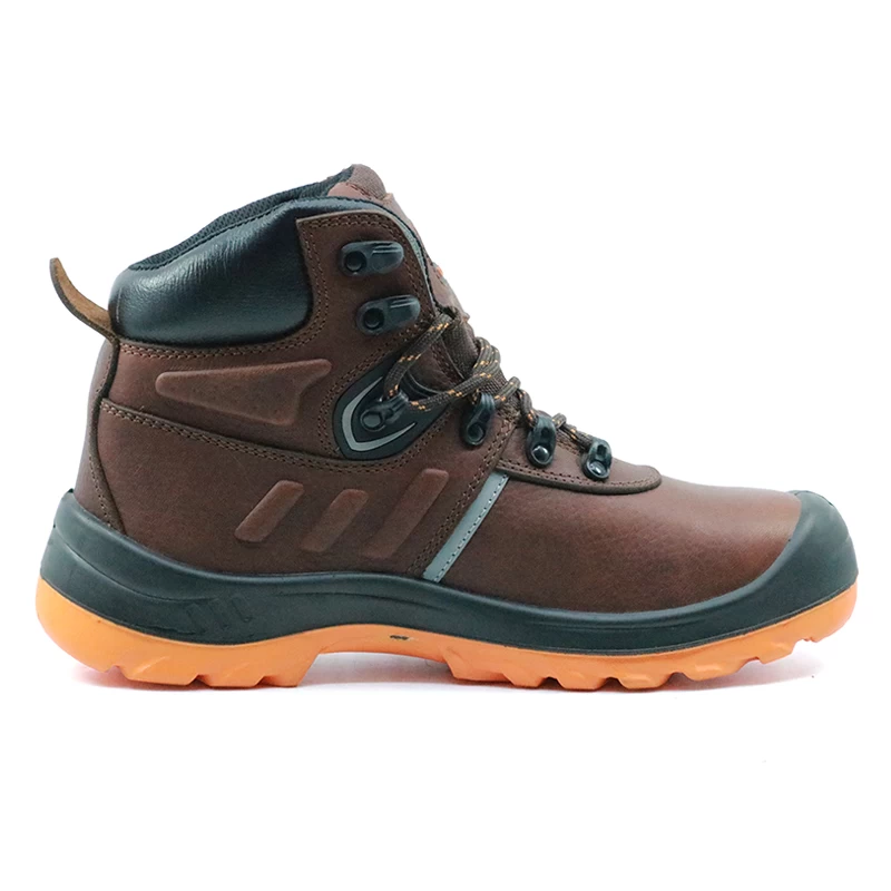 China SJ0195 brown leather safety jogger sole industrial safety boots steel toe manufacturer