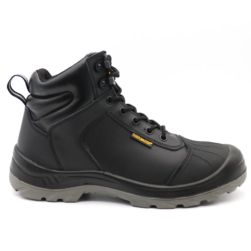 China SJ0251 Tiger master brand CE black leather puncture proof safety boots steel toe manufacturer