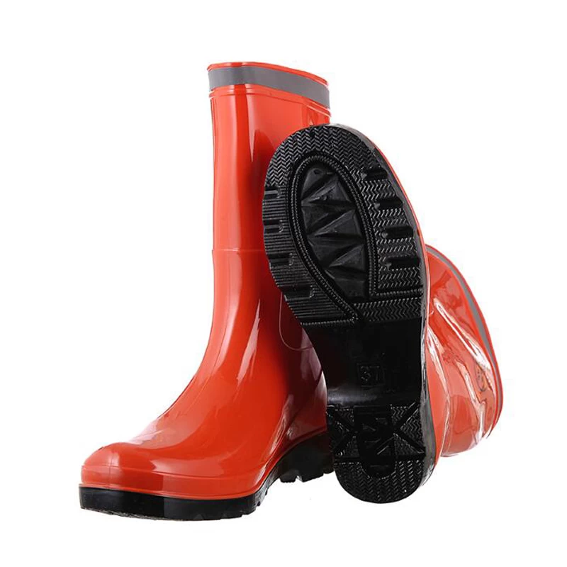 China SQ-615 water proof non safety women pvc rain boots with reflective tape manufacturer
