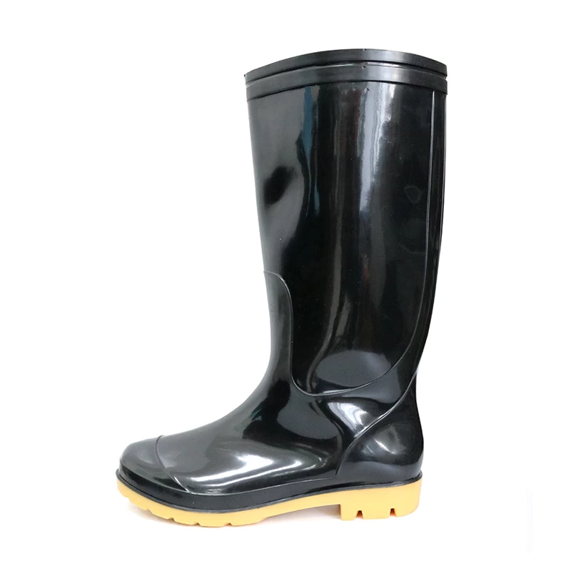 China SQ-BY 2 dollar non safety lightweight cheap black glitter pvc gumboots manufacturer