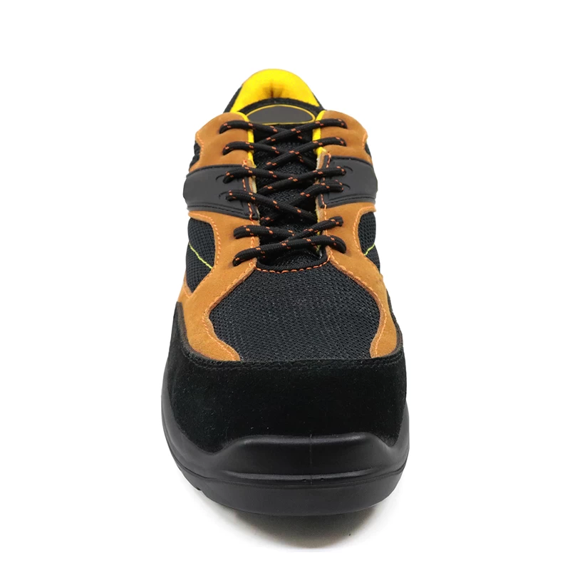 China SU028 Anti static suede leather plastic toe cap work shoes safety manufacturer