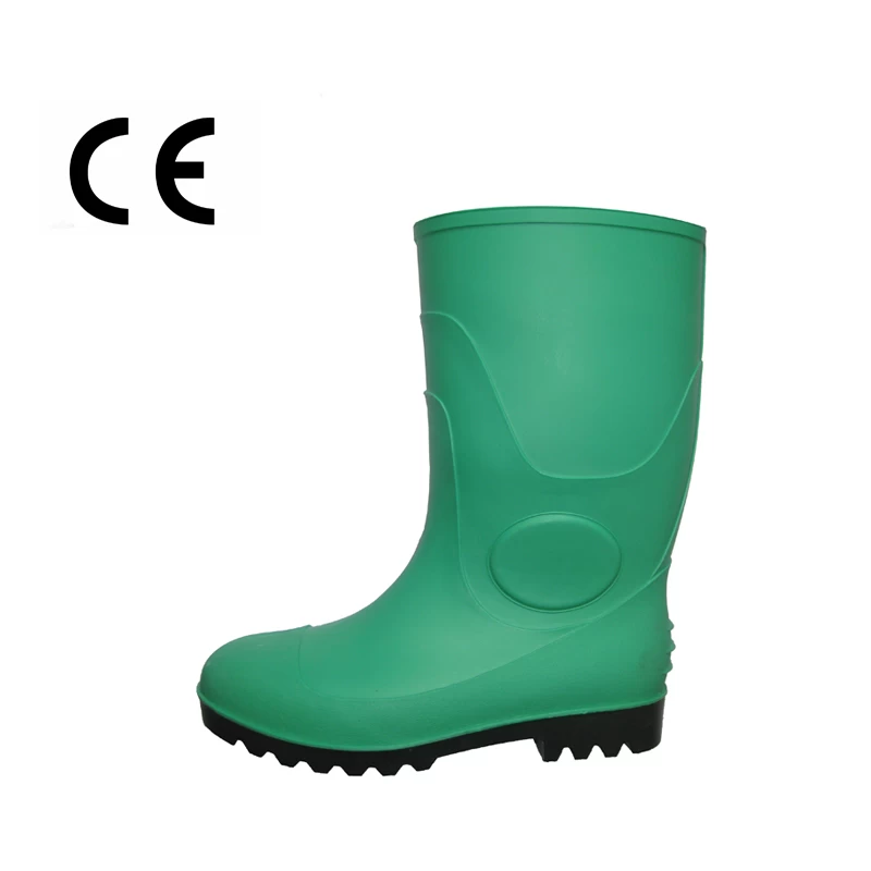 China Steel toe and steel plate Work men rain boots manufacturer