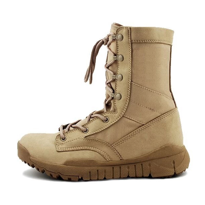 China Super light cemented suede leather military combat desert boots manufacturer
