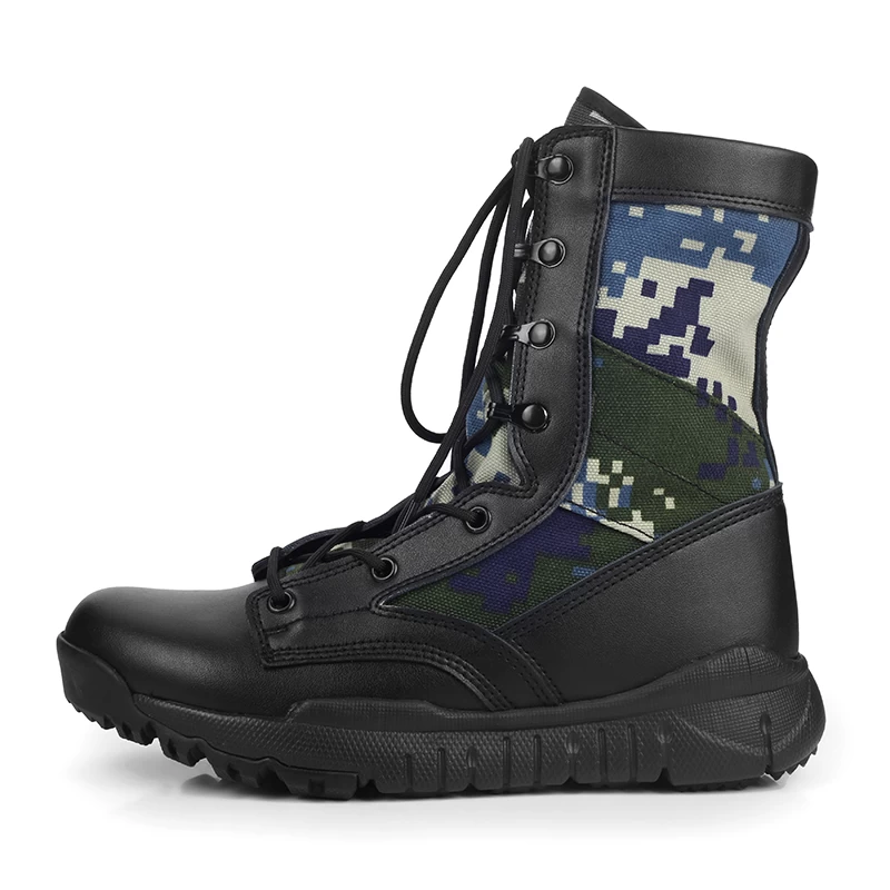 China Super light genuine leather camouflage combat boots manufacturer