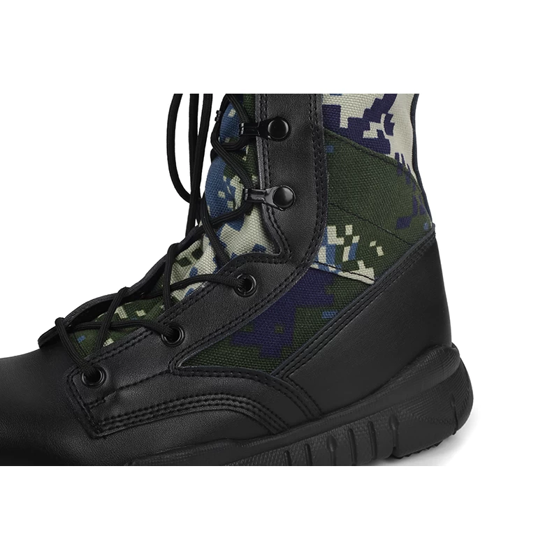 China Super light genuine leather camouflage combat boots manufacturer