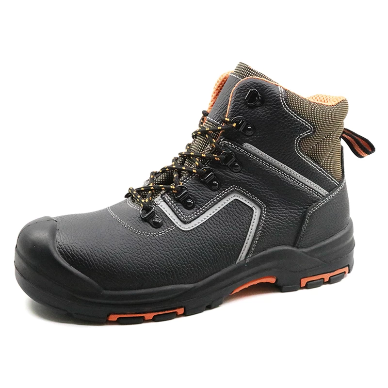 China TC002 slip resistant steel toe cap leather safety boots for men manufacturer