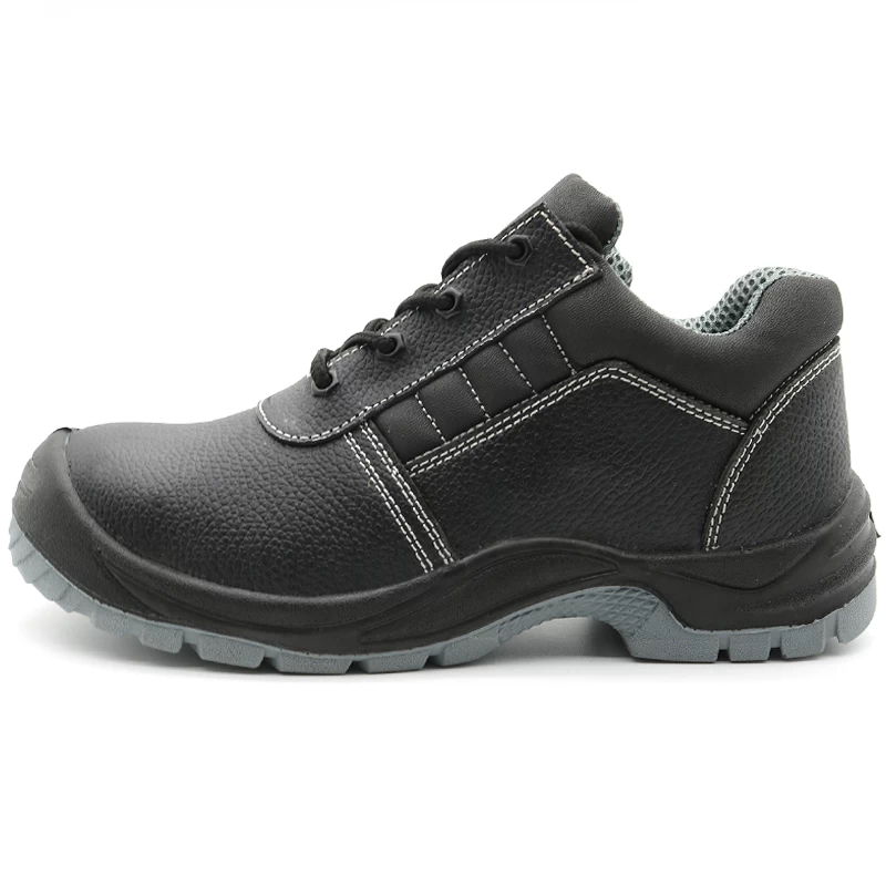 porcelana TM002L cuero negro antideslizante previene pinchazos zapatos de trabajo antiestáticos para hombres puntera de acero fabricante