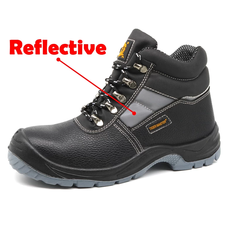 China TM004 oil acid resistant waterproof steel toe mid plate antistatic leather safety shoes S3 manufacturer