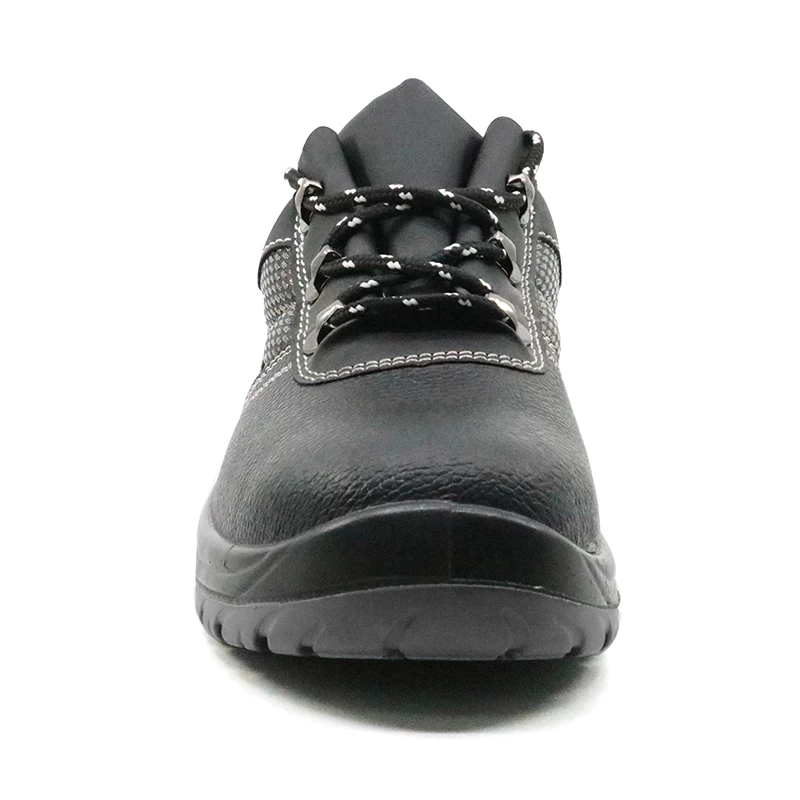 China TM003L  Anti slip water proof black leather steel toe cap men's work shoes safety manufacturer