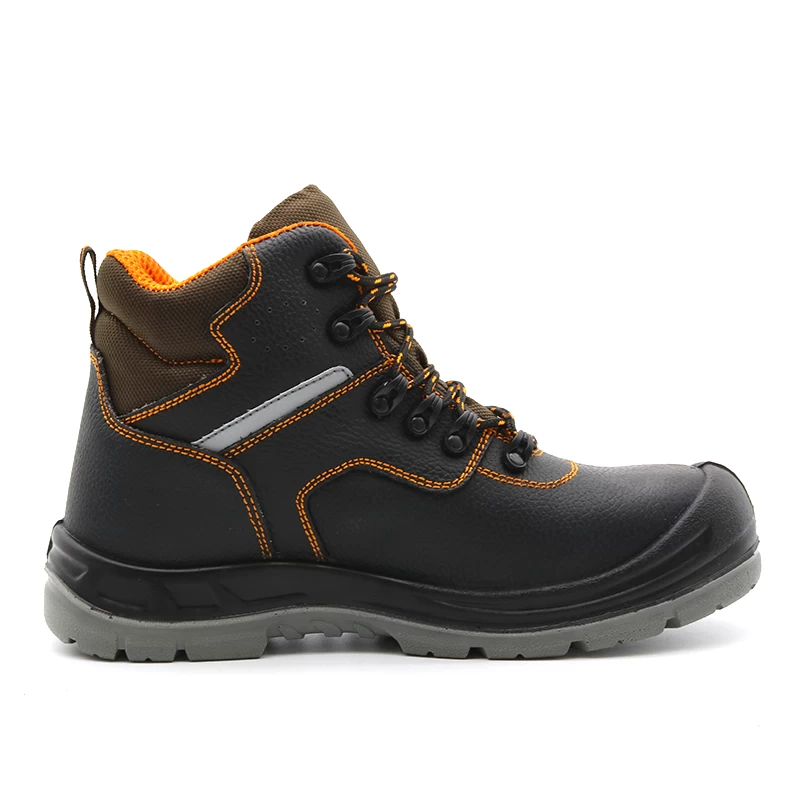 China TM116 non-slip pu sole composite toe anti puncture men leather industrial safety boots manufacturer