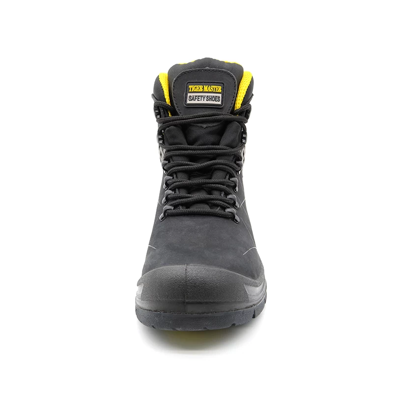 China TM120 Nubuck leather rubber sole composite toe anti puncture oil and gas industry safety shoes manufacturer