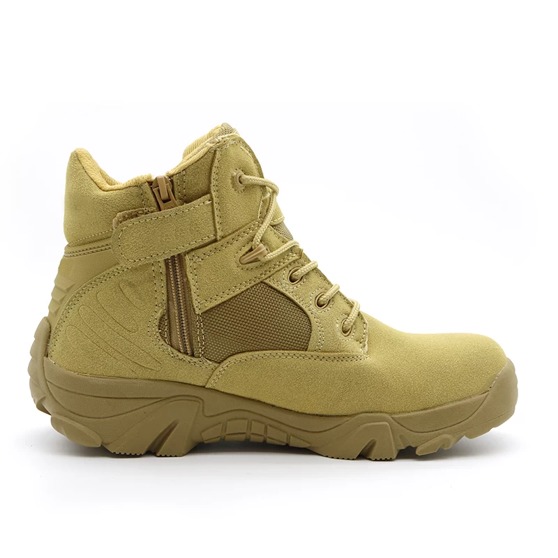 China TM129 Oil slip resistant rubber sole lightweight safety desert army shoes with zipper manufacturer
