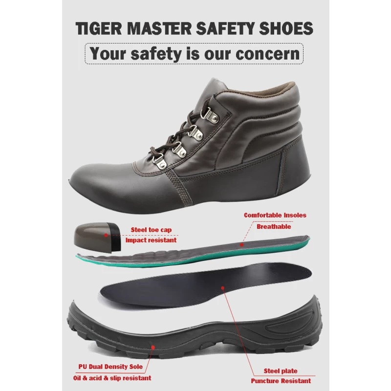 China TM2015 oil proof slip resistant anti puncture construction working safety shoes steel toe manufacturer