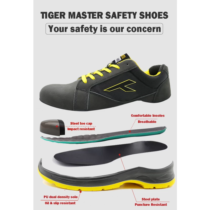China TM2105 new design PU sole oil slip resistant steel toe anti puncture work shoes safety manufacturer