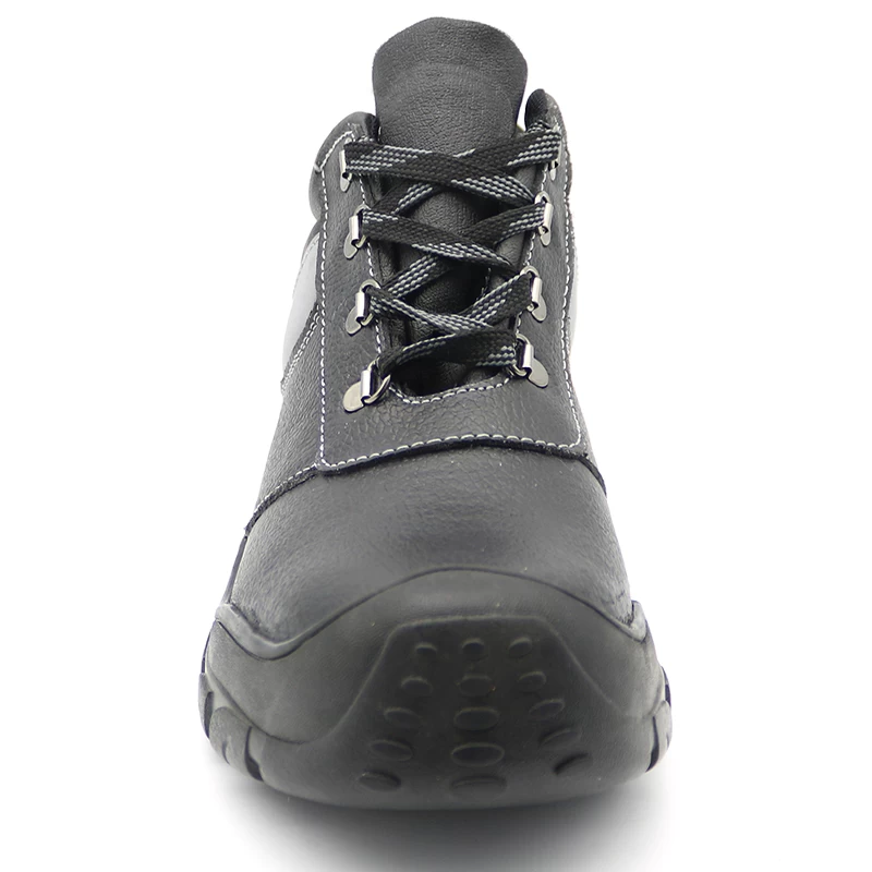 中国 TM3009耐油性滑り止め安い黒革安全靴鋼のつま先キャップ メーカー