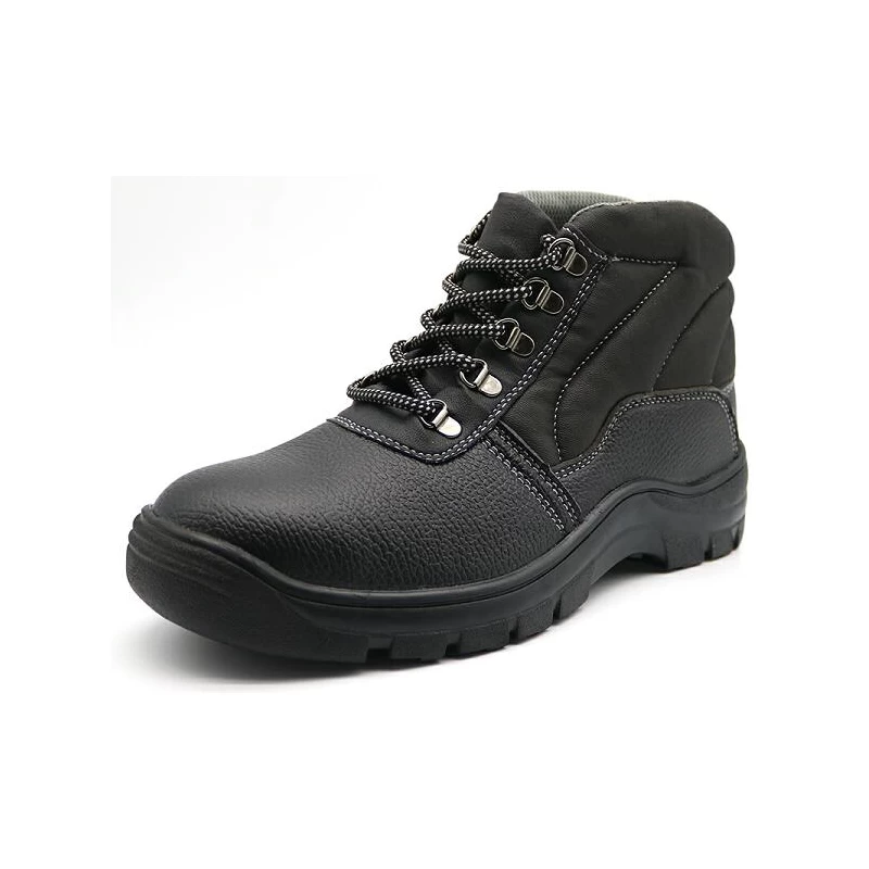 China TM3012 Anti slip puncture proof black leather cemented construction safety shoes steel toe manufacturer