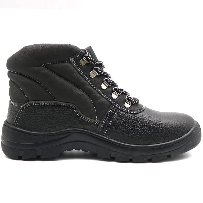 China TM3012 Anti slip puncture proof black leather cemented construction safety shoes steel toe manufacturer