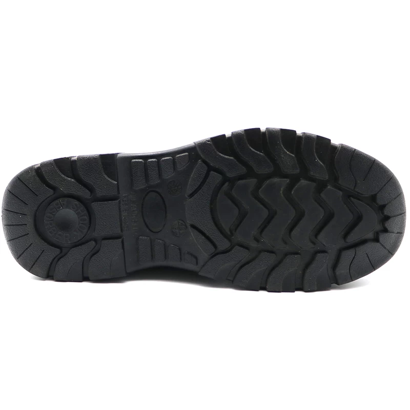 China TM3012 Anti Slip Punctie Proof Black Leather Cemented Bouw Veiligheidsschoenen Stalen Teen fabrikant