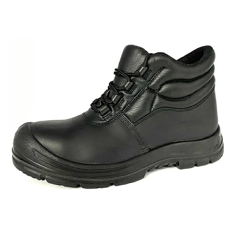 China TM5002 Anti slip black leather composite toe puncture proof industrial safety boots manufacturer