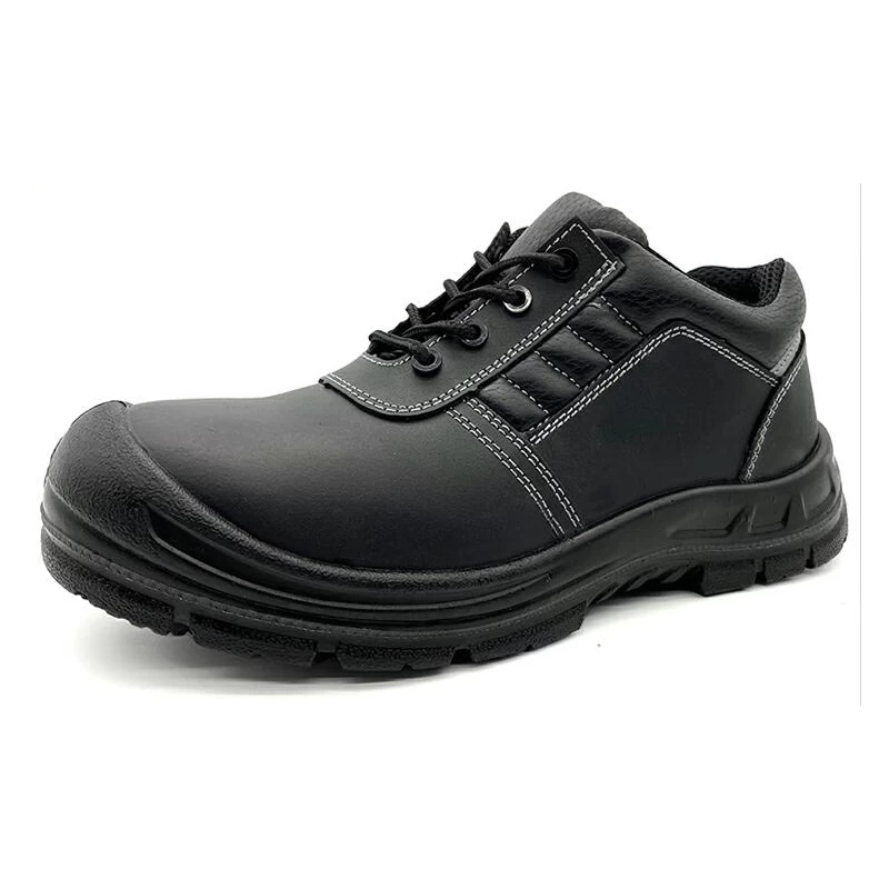 China TM5001 Black leather slip resistant anti static puncture proof work shoes composite toe manufacturer