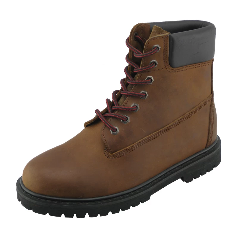 China Very strong crazy horse leather goodyear construction safety boot manufacturer