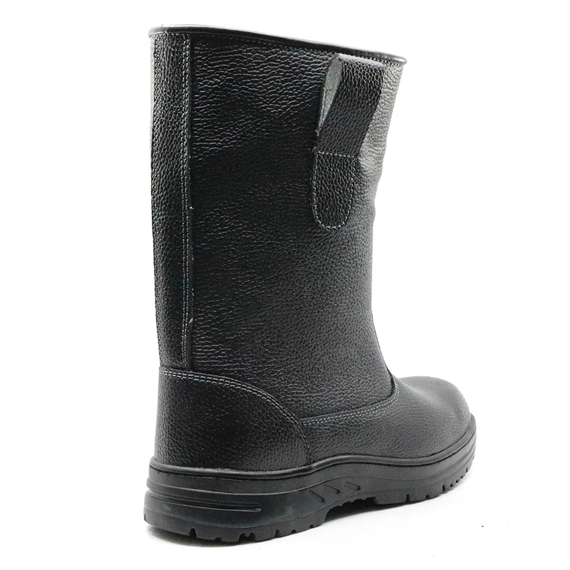China W1016 Cemented rubber sole leather steel toe fur lining winter welding boots manufacturer