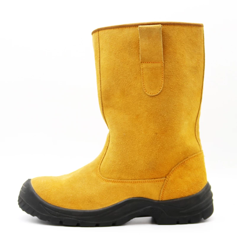 China W1019 Anti slip suede leather steel toe puncture proof anti static safety welding boots manufacturer