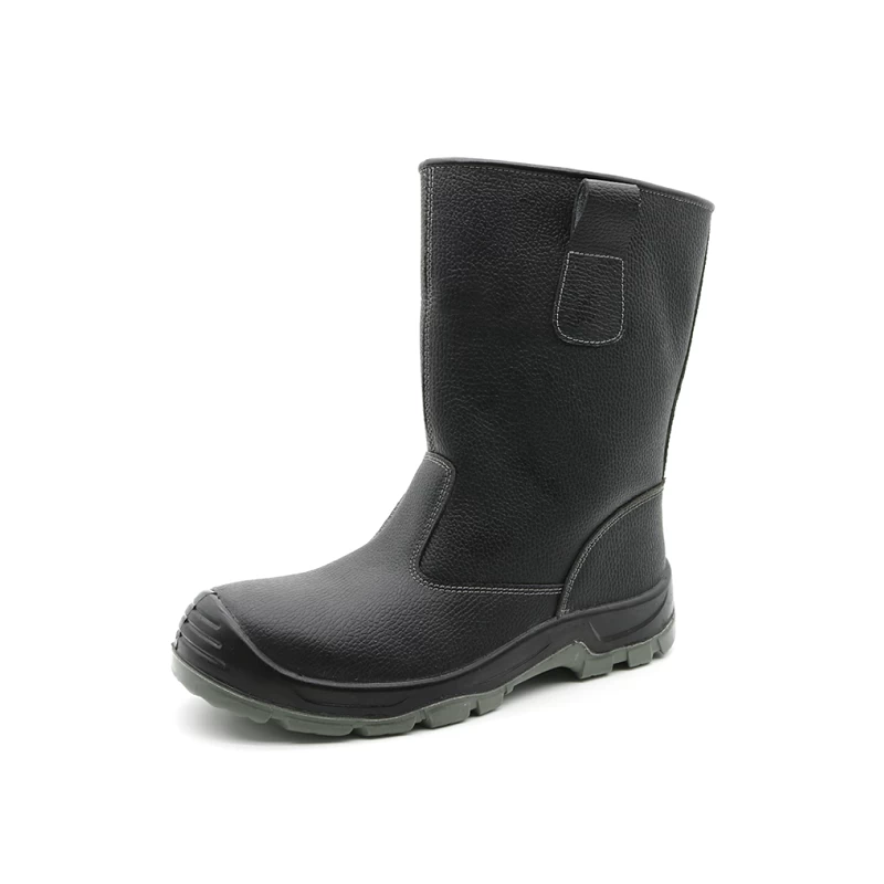 China W1023 Anti slip oil water resistant steel toe puncutre proof fur lining winter rigger boots manufacturer