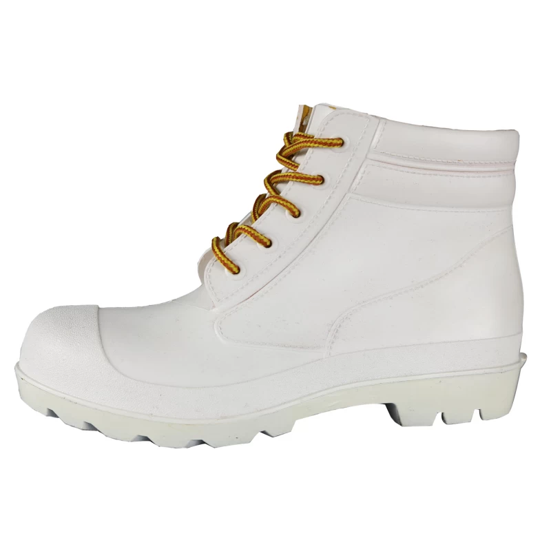 China WWA food industry steel toe white ankle rain boots manufacturer