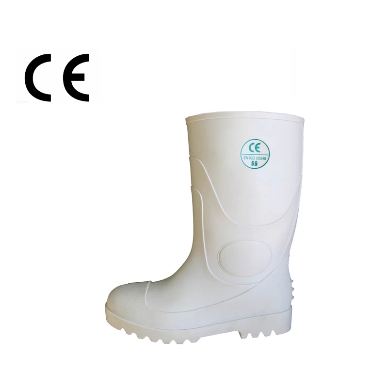 China White color food industry pvc safety rain boots manufacturer