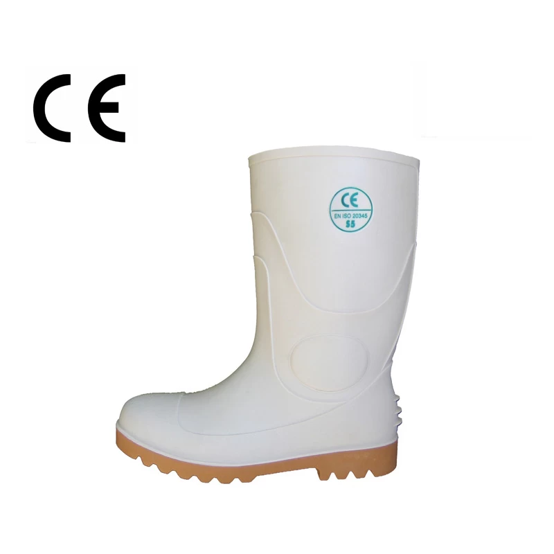 China White rain boots with steel toe and steel plate manufacturer