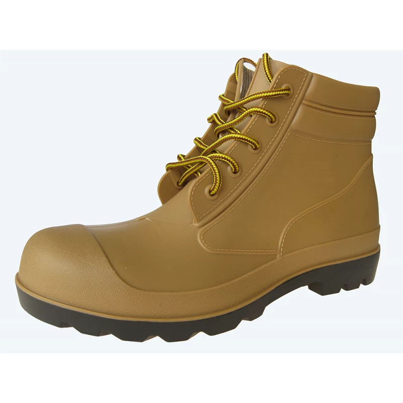 China ZBA brown color men ankle pvc safety boots manufacturer