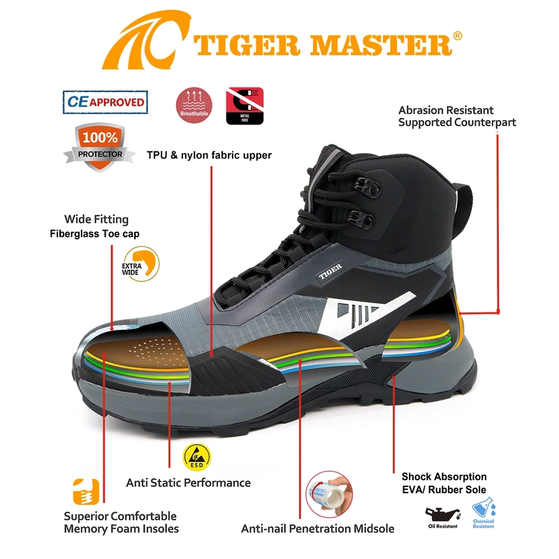 الصين TM2026 Anti Slip Fashion Sport Hiking Safety Shoes with Fiberglass Toe - COPY - 0ft9w3 الصانع