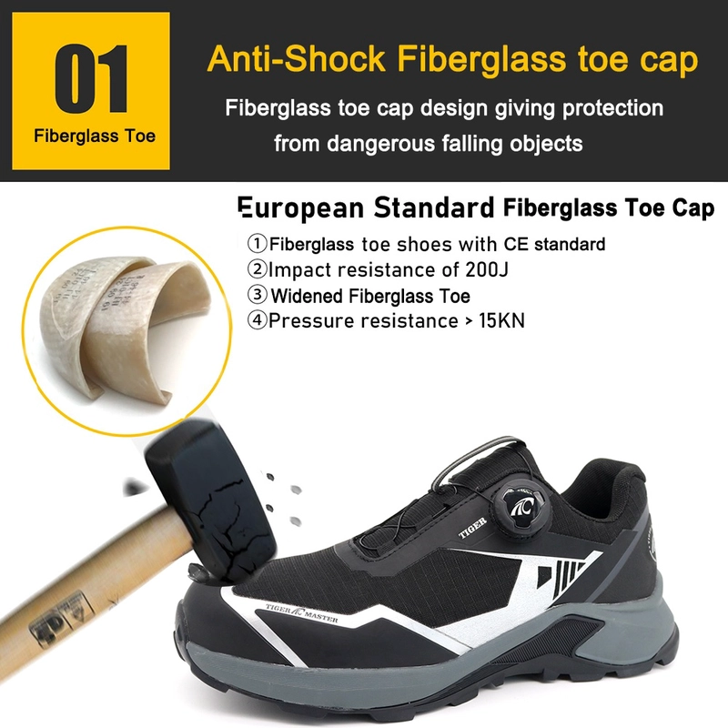 China TM2028 Twist Lock Anti-Skid Fiberglass Zehen Stilvolle Sportsicherheitschuhe Hersteller